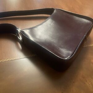 Oroton Vintage Dark Burgundy Leather Shoulder Bag